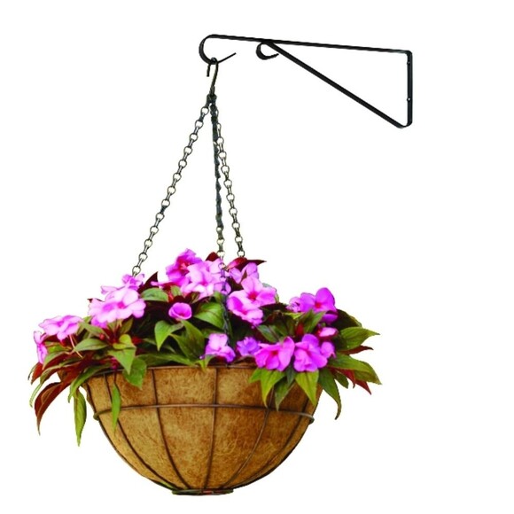 Plant Bracket Mainstays Black Iron Plant Bracket 12 inch NWT - Picture 1 of 12